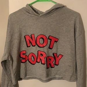 Sorry Not Sorry Long Sleeve Cropped Hoddie